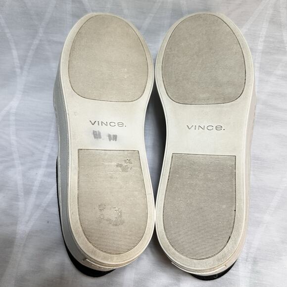 Vince Womens Size 9M Warren Platform Suede Shoes Black White Slip On Comfort - Picture 8 of 8